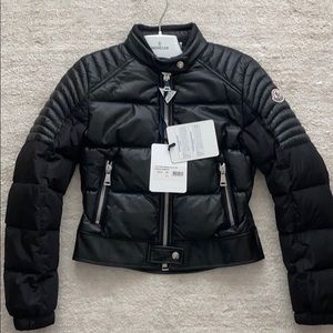 Moncler Black Clematis Jacket (leather/down)